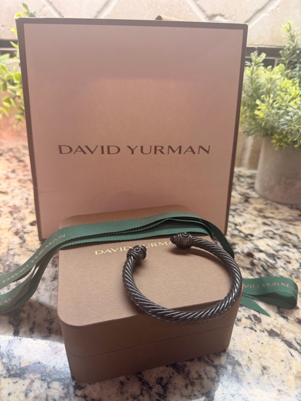 David Yurman Oxidized Silver Cable Bracelet